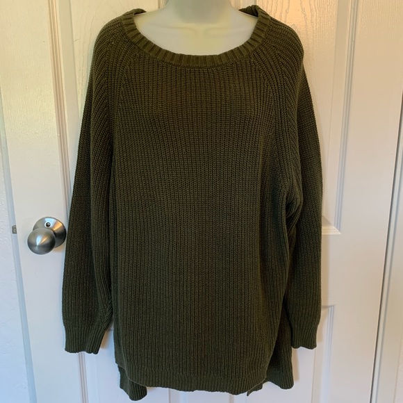 Express Green Knit Long Sleeve Sweater size small - Picture 1 of 3
